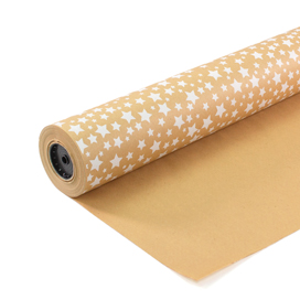 Bobina Papel Regalo Estrellas Blancas 62 cm x 80 m